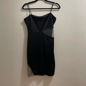 Windsor Shimmering Black Satin Dress